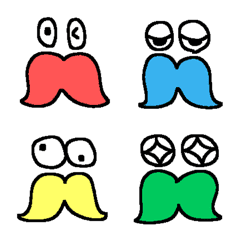 Colorful moustache emoji 5