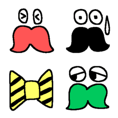 Colorful moustache emoji 2