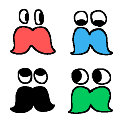 Colorful moustache emoji 3