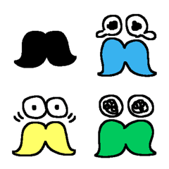 Colorful moustache emoji 1