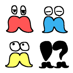 Colorful moustache emoji 4