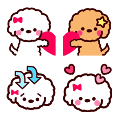 Emoji poodle branco e marrom bonito