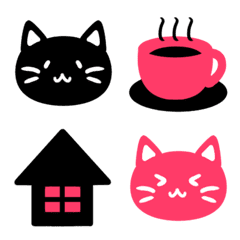 Cute loose cat -Black & Pink-