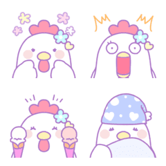 Dreamy and very cute chicken emoji