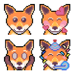 Fox Pixel Art Emotions (Version 2)