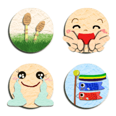 Spring emoji on Japanese paper