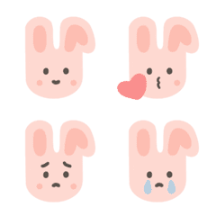 Lovely Cute Pink Rabbit Emoji