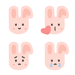 可愛可愛的粉色兔子表情符號