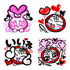 3.black*red*pink.ichigochanman.emoji