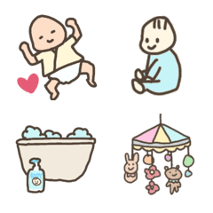 赤ちゃんと赤ちゃん用品の絵文字