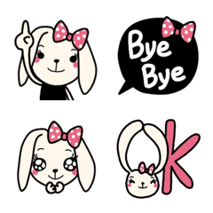 Cute Funny Happy Girly Rabbit Emoji