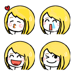 Blonde girl face emoji stamp