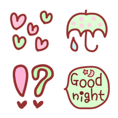 pink green brown emoji