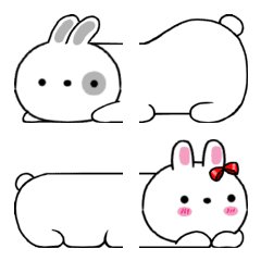 Rice gray rabbit expression sticker
