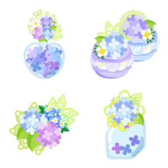 Cute Hydrangea Emoji 2