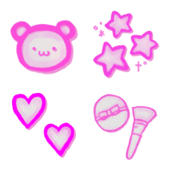 pink emoji water color pinkwhite