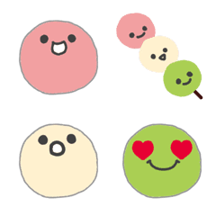 Japanese sweets 3 colors "DANGO" Emoji