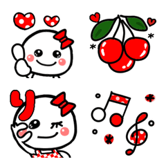 Emoticons based on red and black