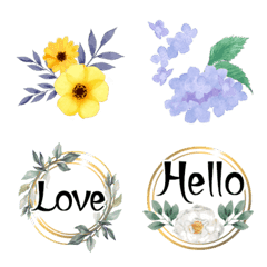 Watercolor emoji like a wedding flower