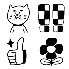 Black and white cute Emoji