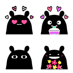 Black & neon rabbit emoji