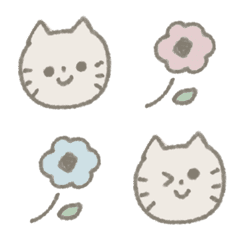 Cats, hearts and flowers 