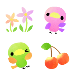 Colorful small bird emoji