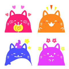 Neon cute cat emoji