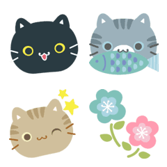 Three cat emoji