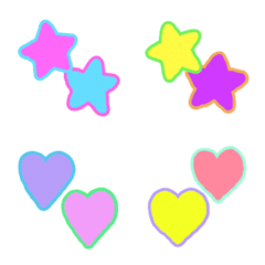 colorful heart star emoji