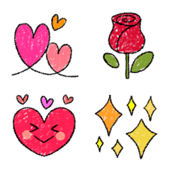 Cute Pretty Heart Sign Crayon Emoji