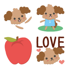 Emoji of a brown fluffy dog