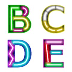 Neon Tanda Kotak Cahaya (A-Z) Emoji Lucu