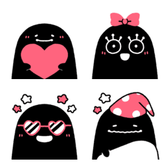 Black & cute ghost emoji
