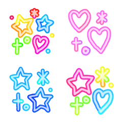 colorful heart star emoji tinkle rainbow