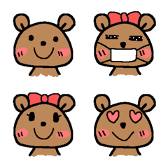 Shy bear emoji 1