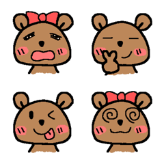 Shy bear emoji 2