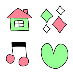 Green pink white emoji