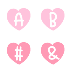 Heart filled uppercase alphabet