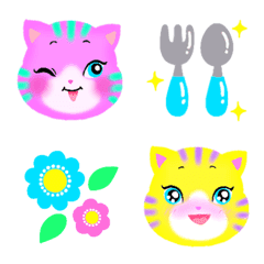 Cotton Candy Cat vivid emoji
