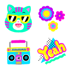 Funky 80s emojis – Emotikon LINE | LINE STORE