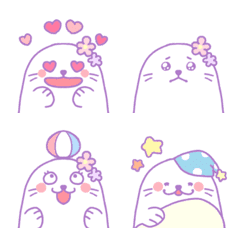 Dreamy and very cute seal emoji