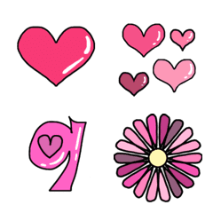 colorful Flower Number Heart emoji