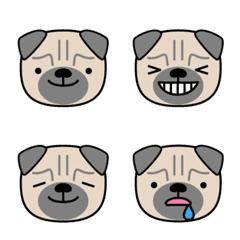 ใบหน้าอารมณ์ Emoji: สุนัขปั๊ก
