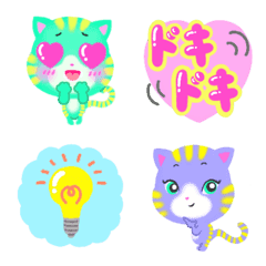 Cotton Candy Cat Japanese Emoji 
