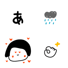 Okappa-chan Deco Character + Basic Emoji