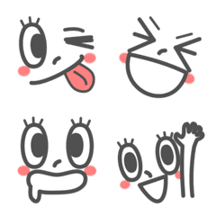 Let's use it! Pop and stylish face EMOJI