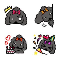 Black  toy poodle emoji