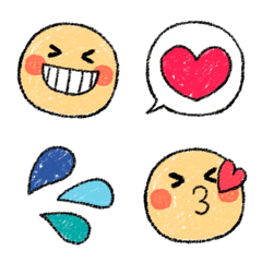 Cute Smile Crayon Simple Emoji