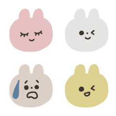 Pink,yellow,beige and gray bunnies 